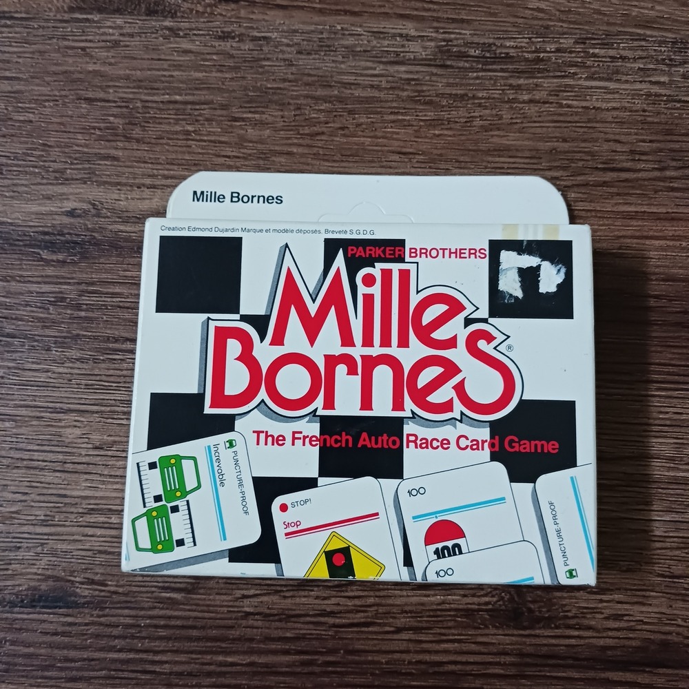 Mille Bornes Card Game Parker Brothers 1982 Vintage French Auto Race No. 710